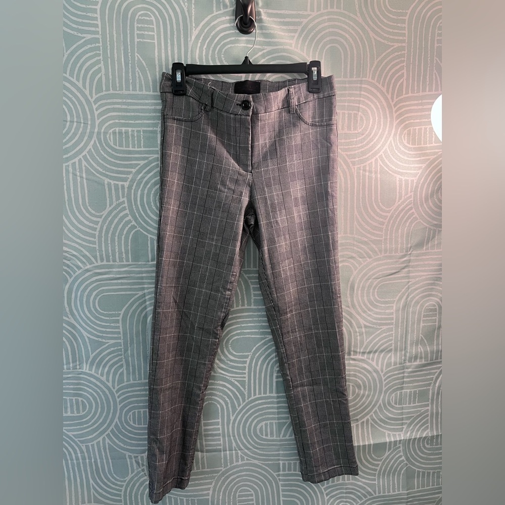 Gray Plaid Trousers Some Stretch